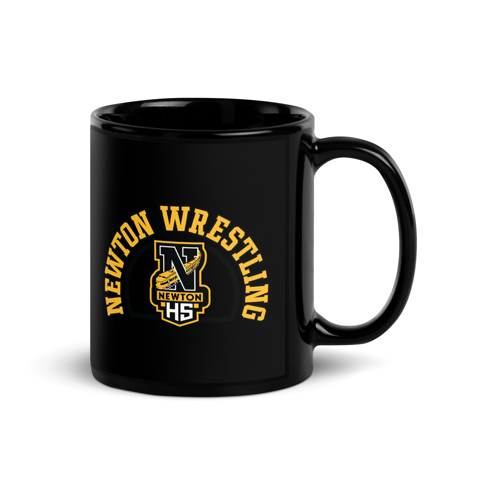 Newton High School Wrestling  Black Glossy Mug