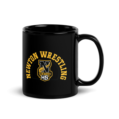 Newton High School Wrestling  Black Glossy Mug