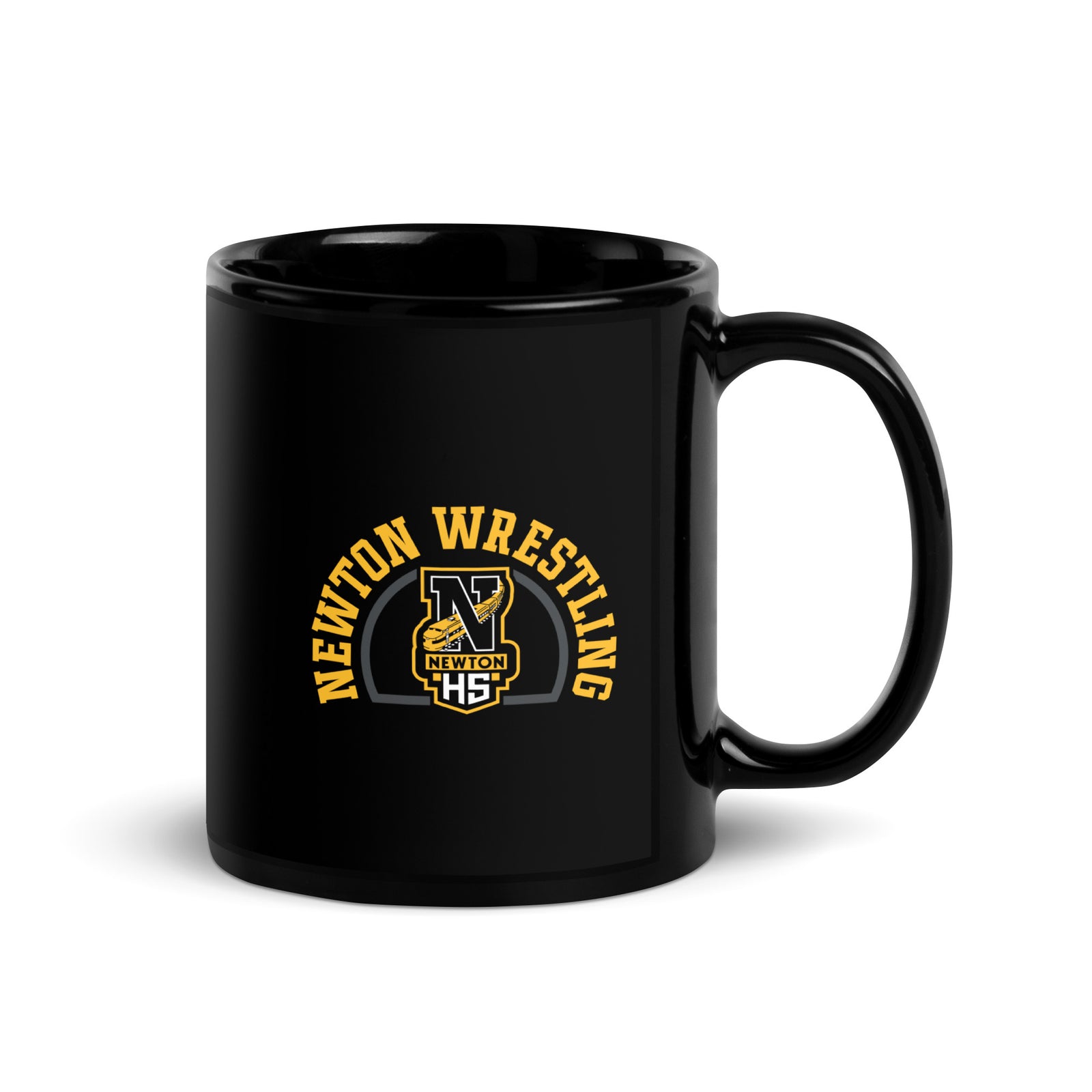 Newton High School Wrestling  Black Glossy Mug