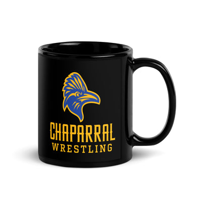 Chaparral High School Wrestling Black Glossy Mug