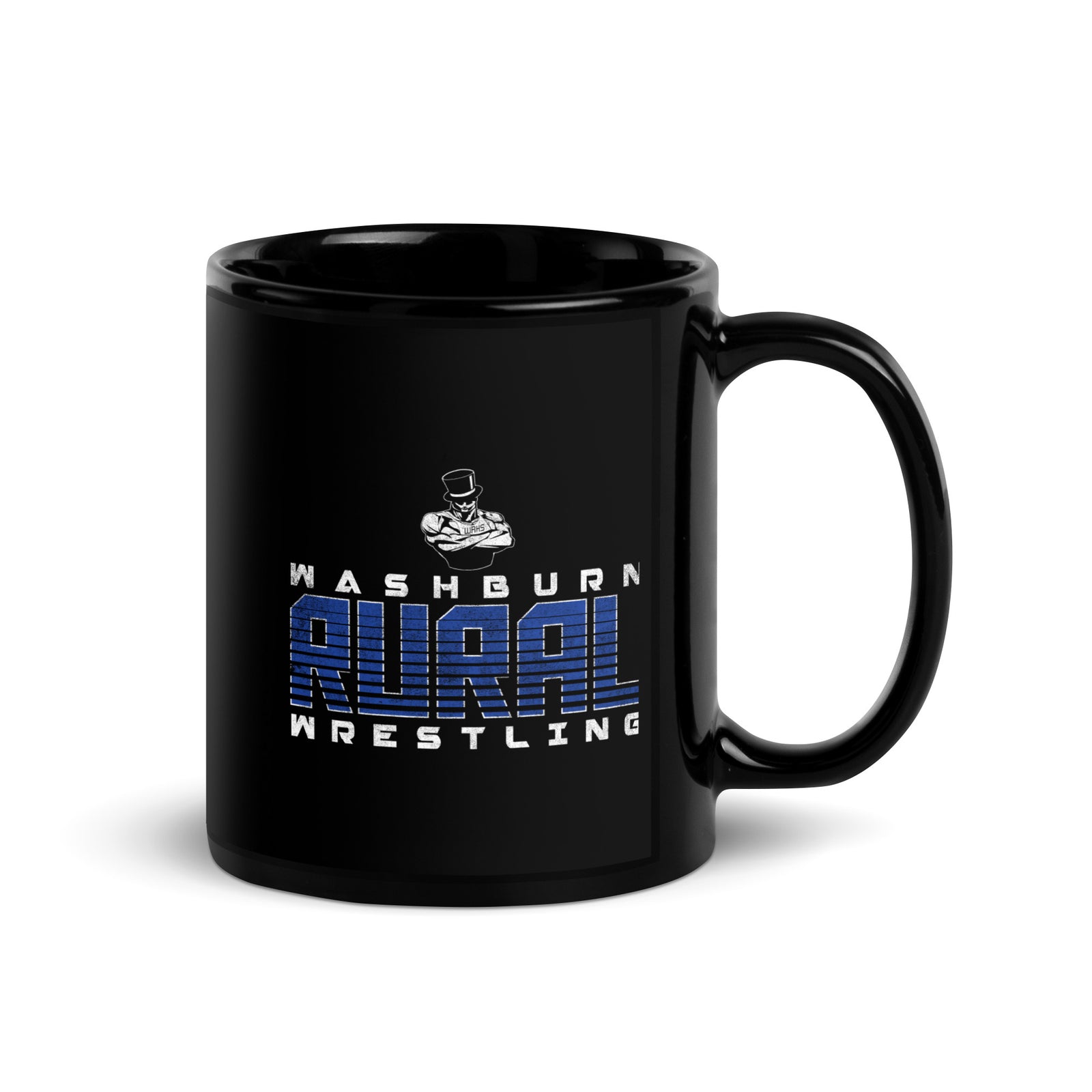 Washburn Rural Wrestling Black Glossy Mug