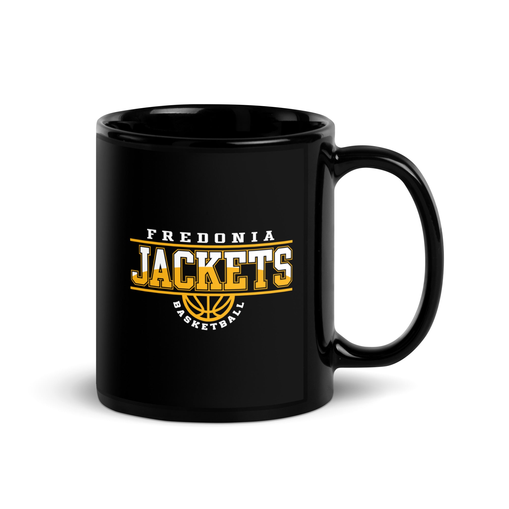Fredonia Jackets Basketball Black Glossy Mug