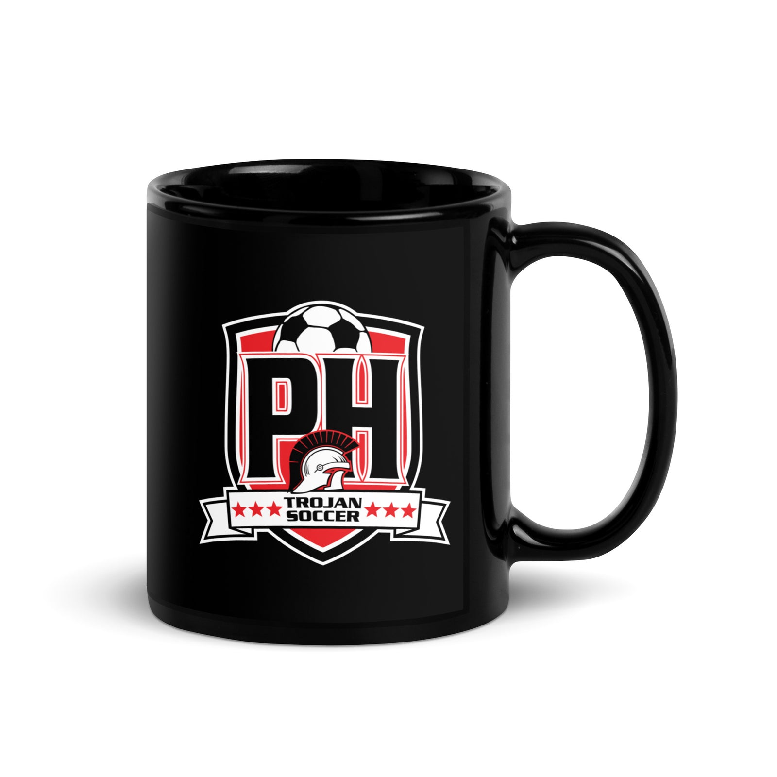 Park Hill Men's Trojan Soccer 2024 Black Glossy Mug
