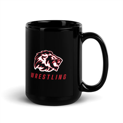 Lansing Wrestling  Black Glossy Mug