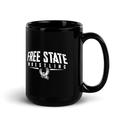 Lawrence Free State Wrestling Black Glossy Mug