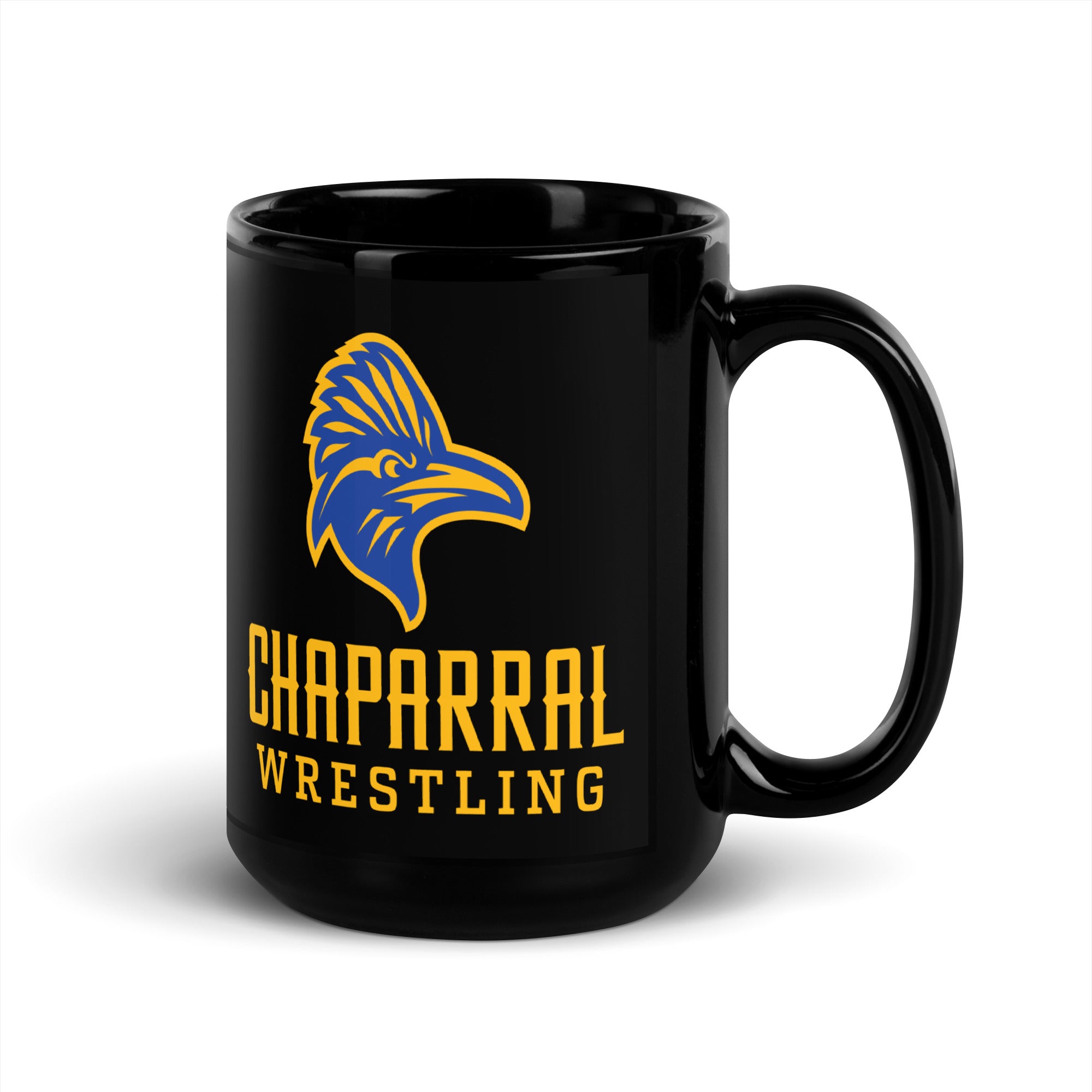 Chaparral High School Wrestling Black Glossy Mug