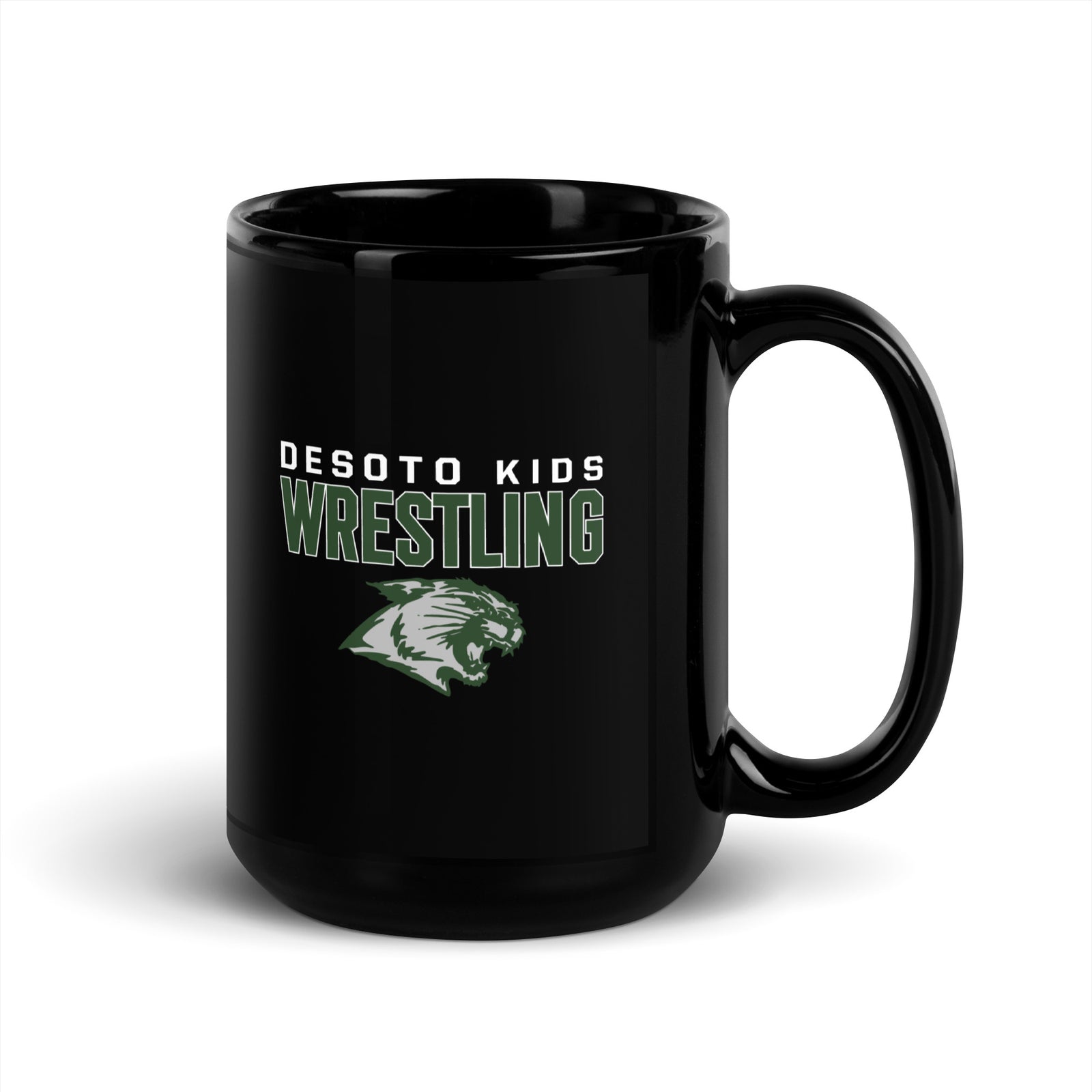 De Soto Kids Wrestling Black Glossy Mug