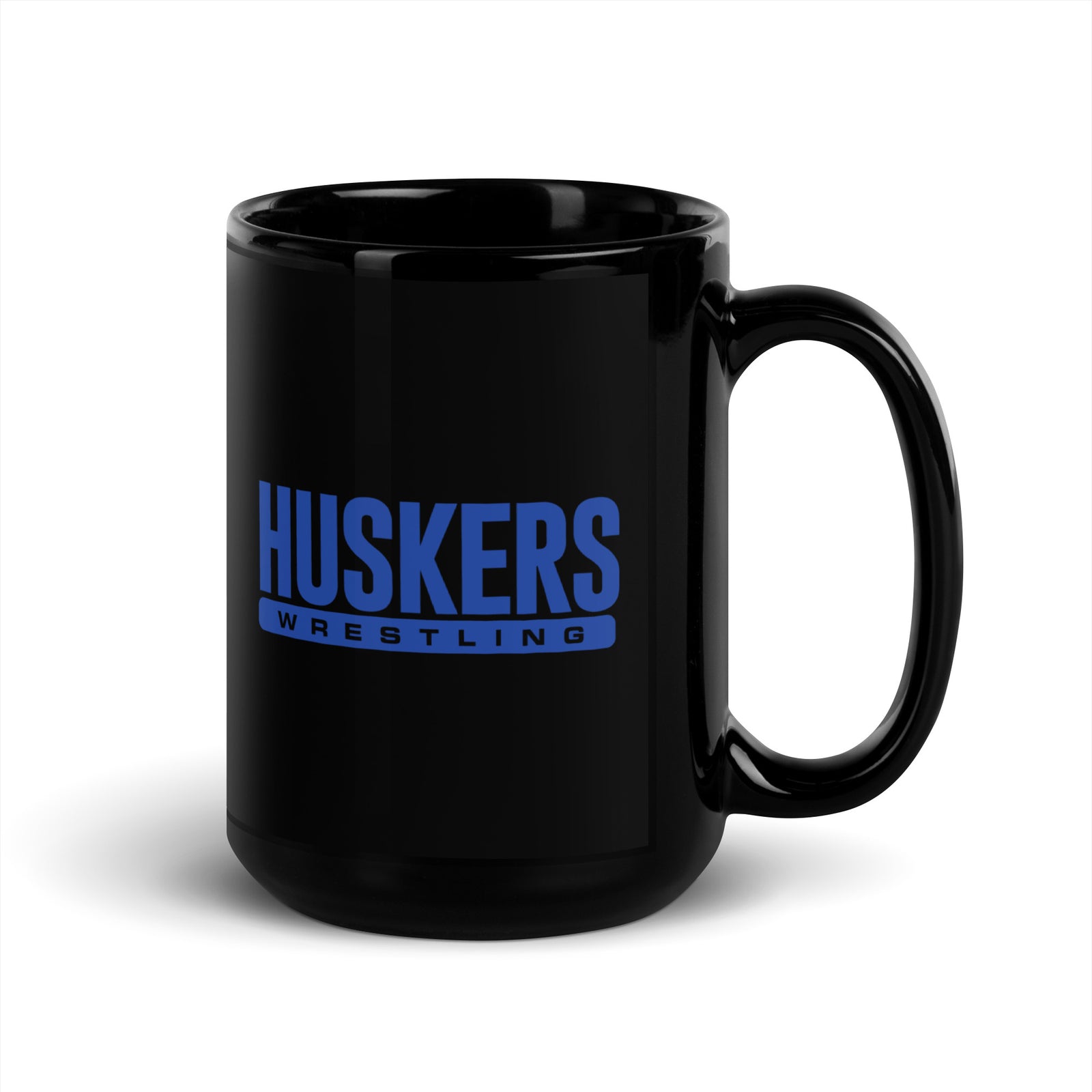 Higginsville Youth Wrestling Black Glossy Mug