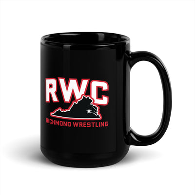 Richmond Wrestling Club Black Glossy Mug