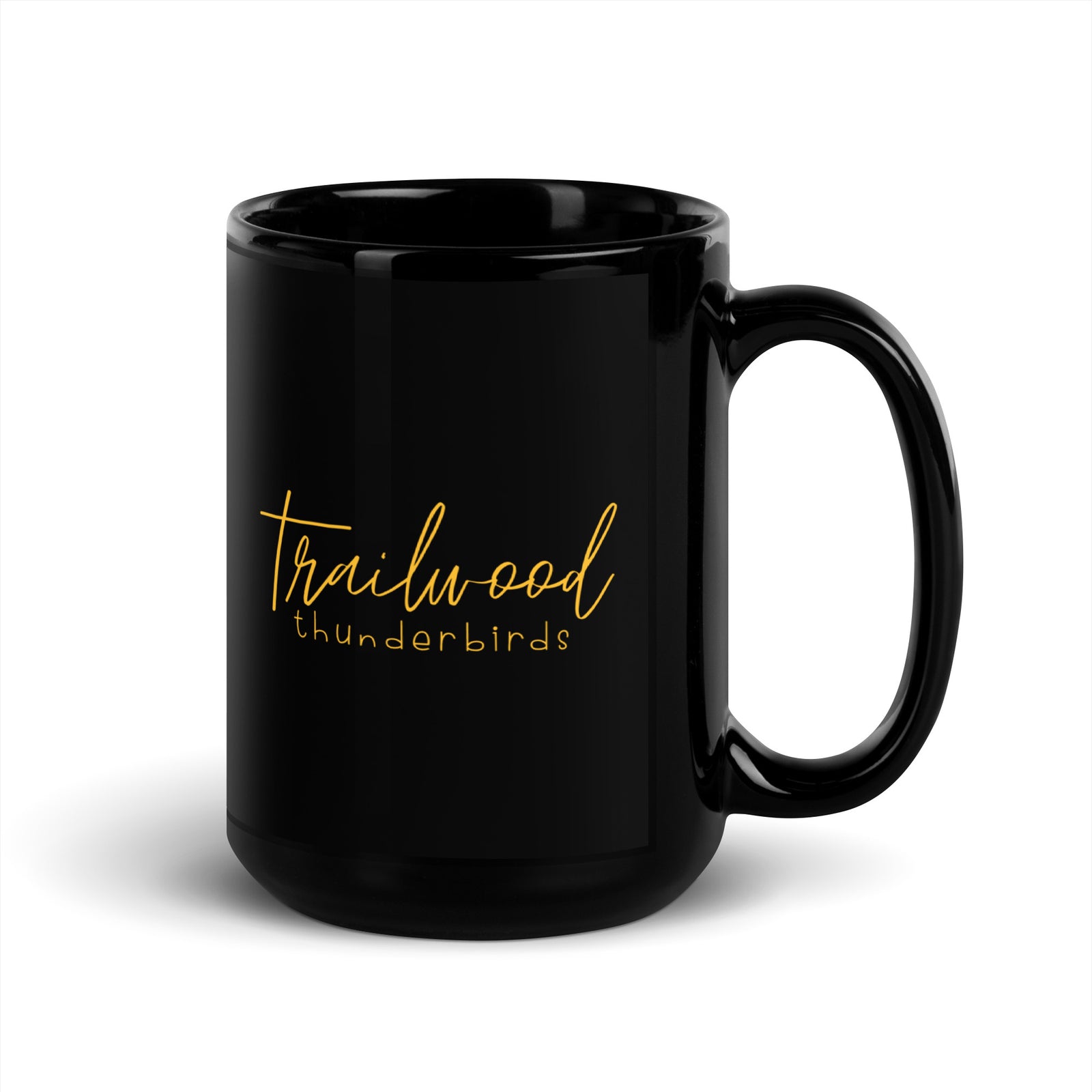 Trailwood Cursive Black Glossy Mug