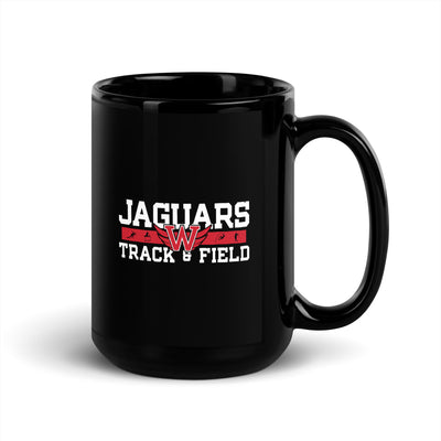 Blue Valley West Track & Field Black Glossy Mug