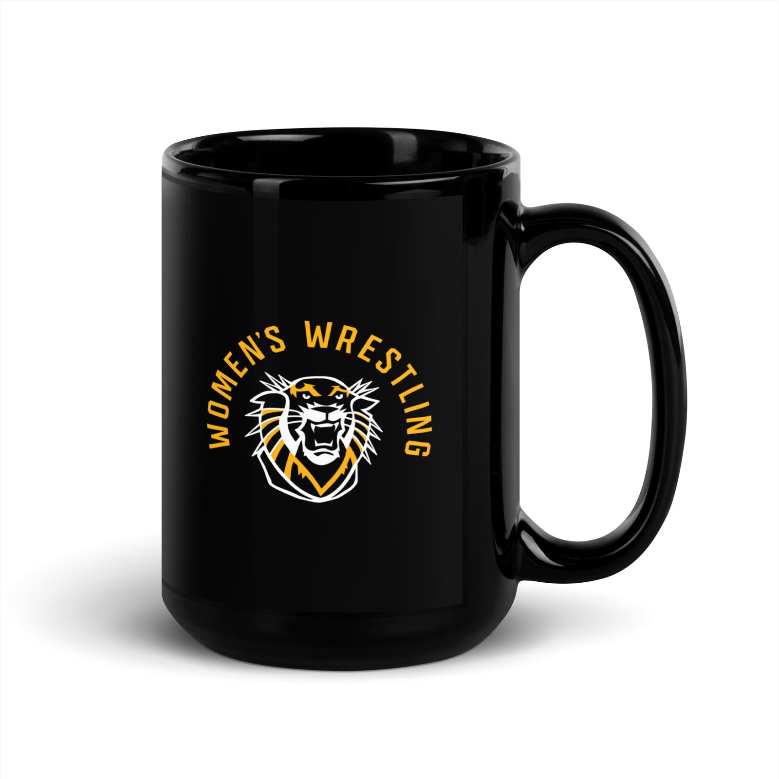 Fort Hays Women's Wrestling Black Glossy Mug