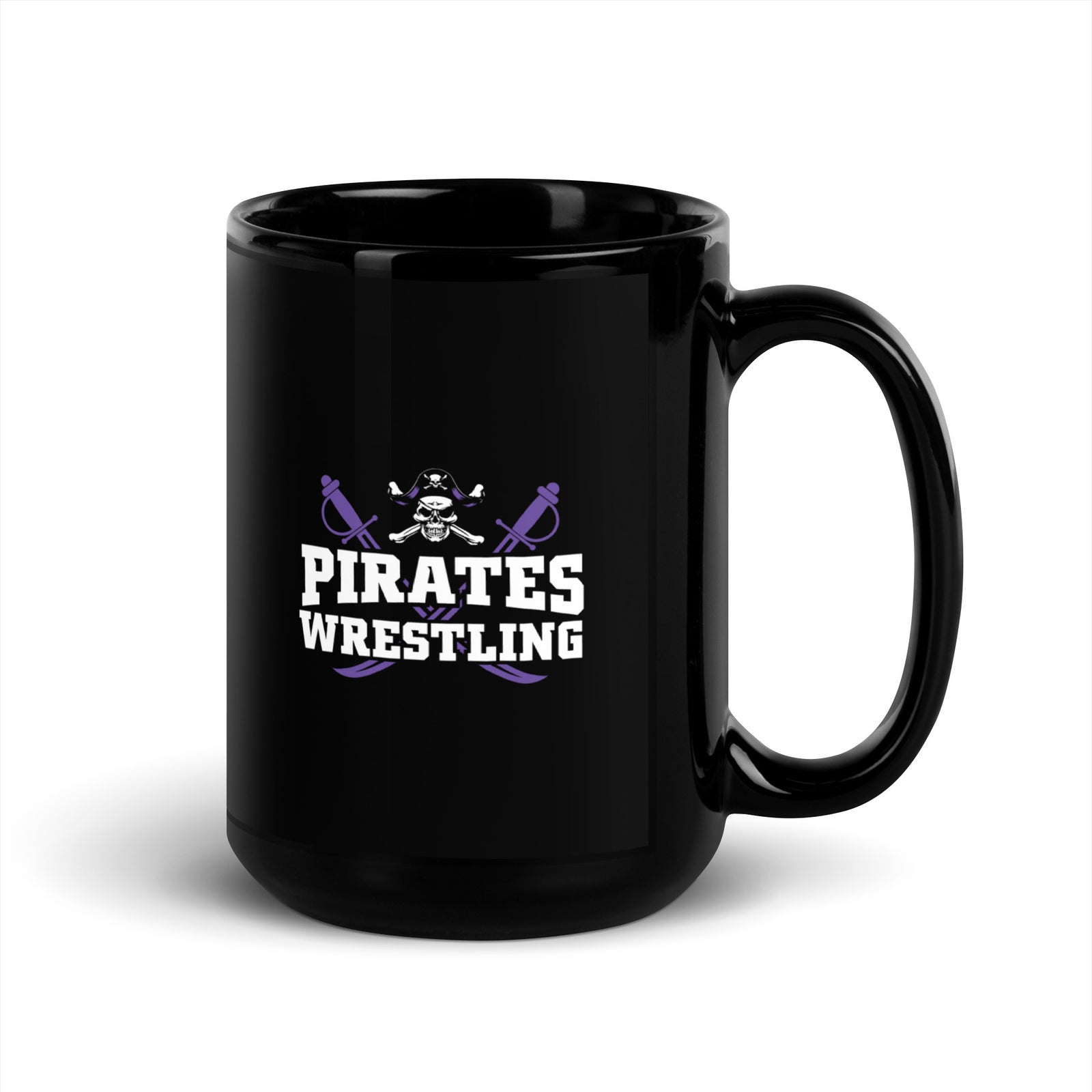 Piper Wrestling Club Black Glossy Mug
