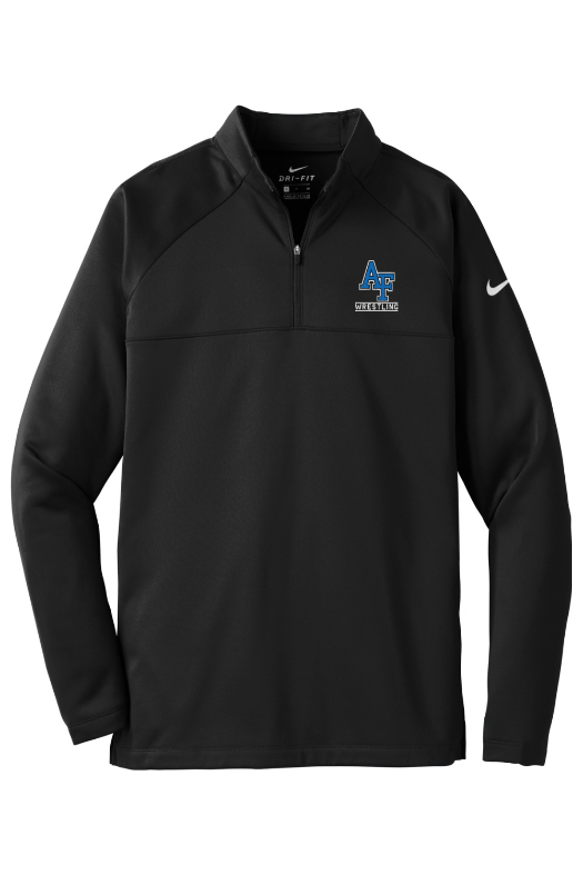 Air Force Wrestling Nike Therma-FIT 1/2-Zip Fleece. NKAH6254 (emb)