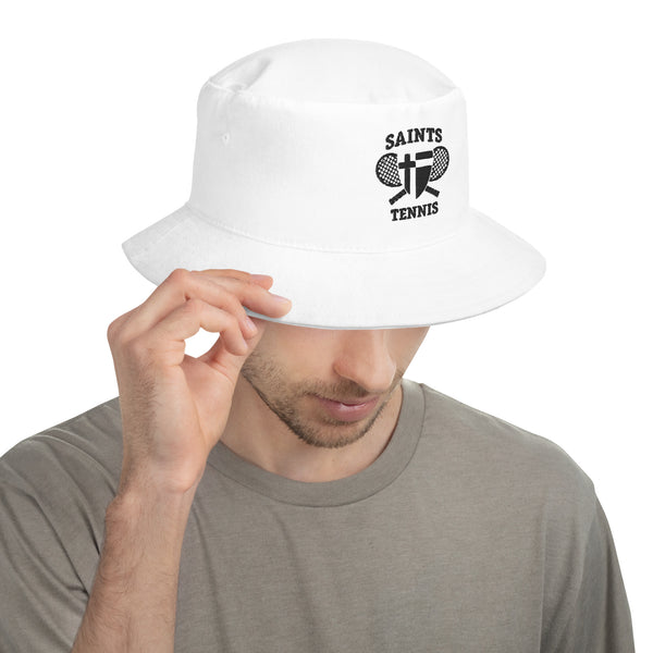 帽子 saint mxxxxxx SAINT BUCKET HAT White Saint Thomas Aquinas Tennis Bucket Hat - Blue Chip Athletic