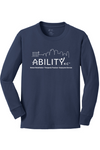 ABILITY KC Port & Company Youth Long Sleeve Core Cotton Tee. PC54YLS