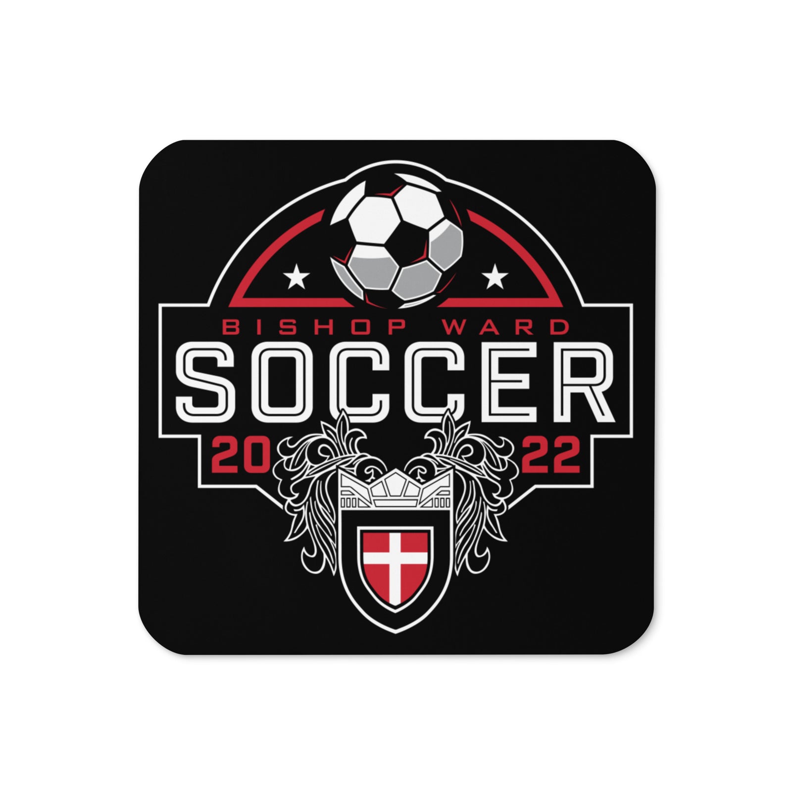 Bishop Ward Soccer Cork Back Coaster