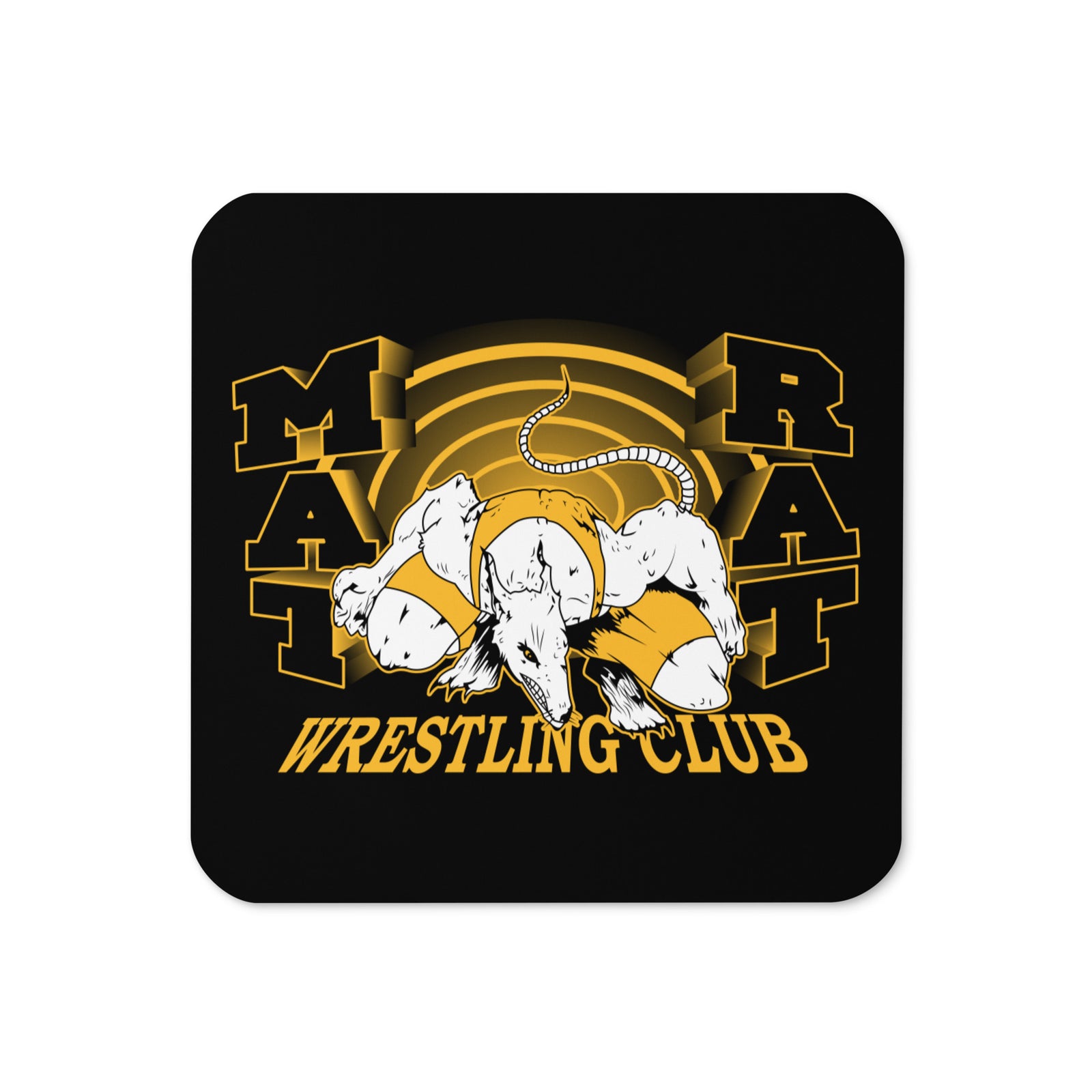 Mat Rat Wrestling Cork Back Coaster