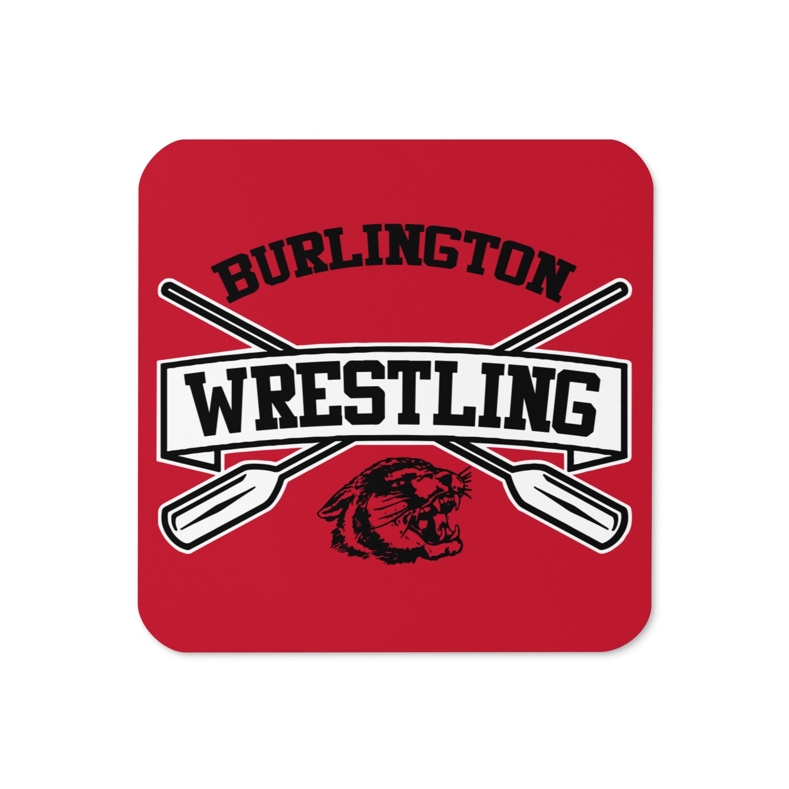 Burlington HS Wrestling Cork Back Coaster