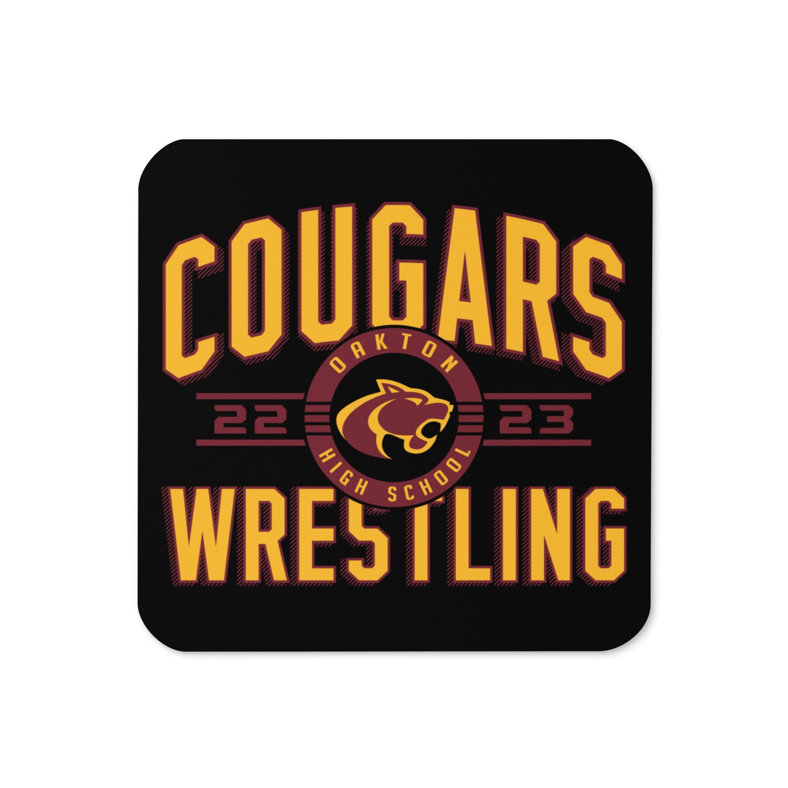 Oakton Wrestling Cork Back Coaster
