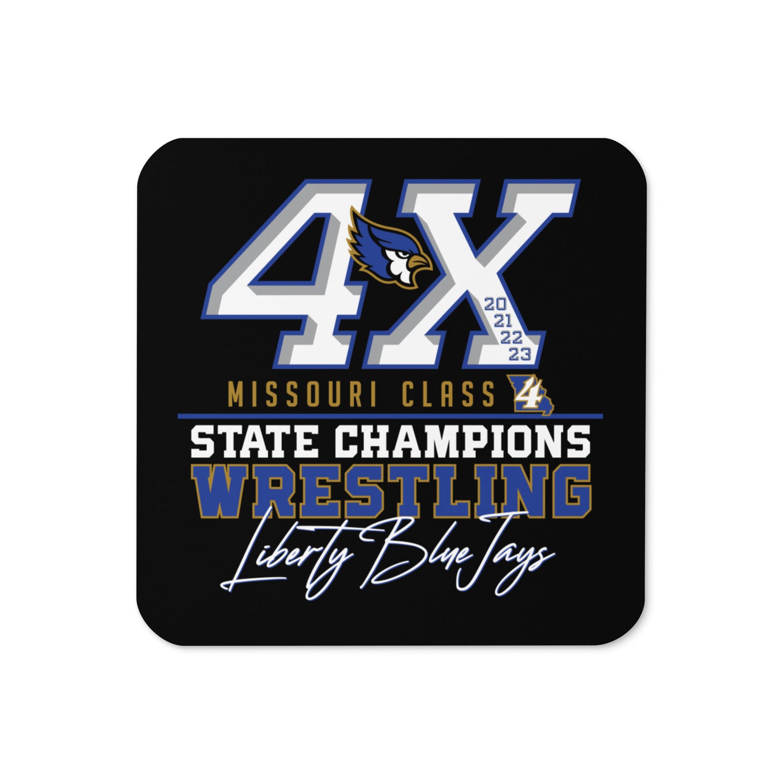 Liberty State Wrestling Champs Cork Back Coaster