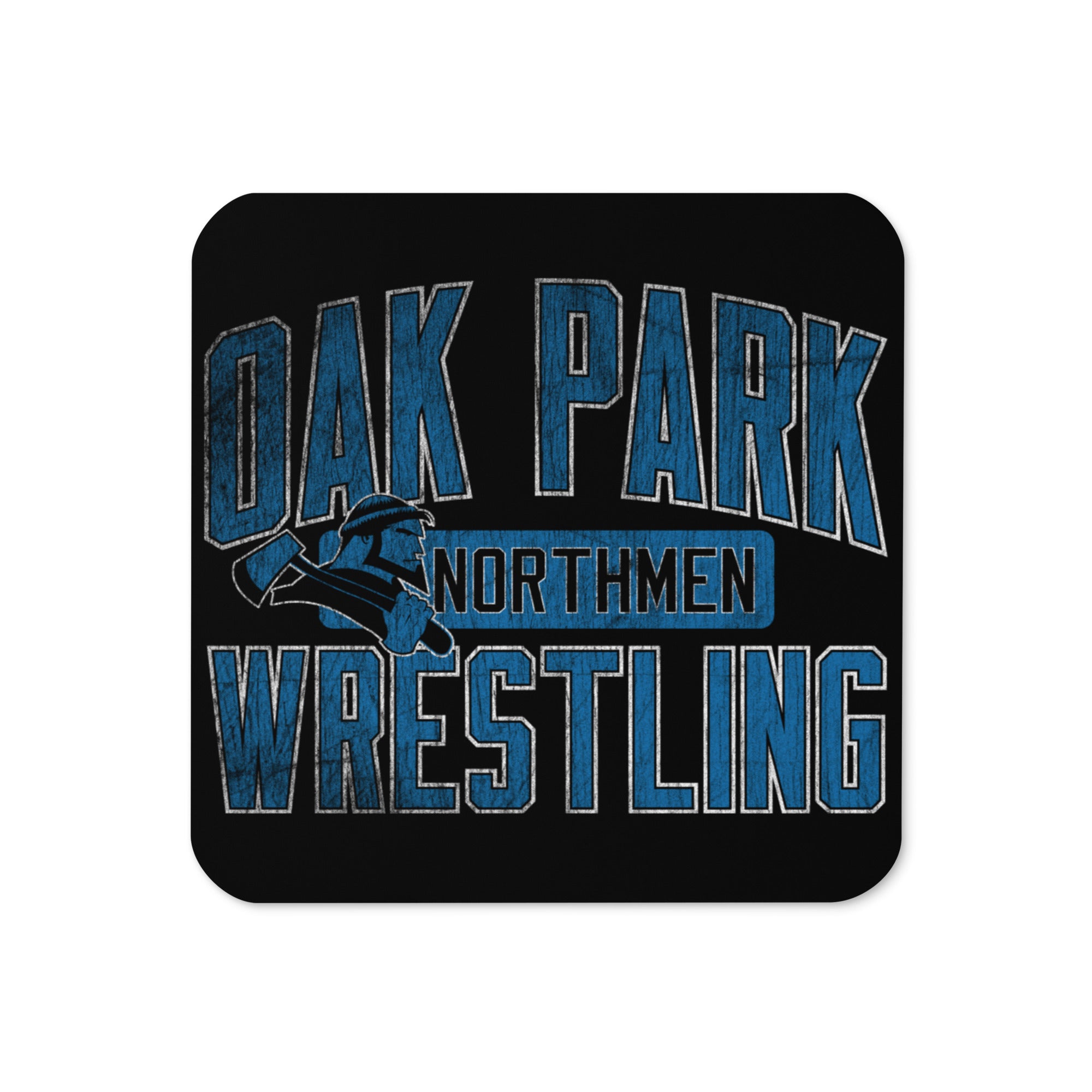 Oak Park Northmen Wrestling Cork Back Coaster