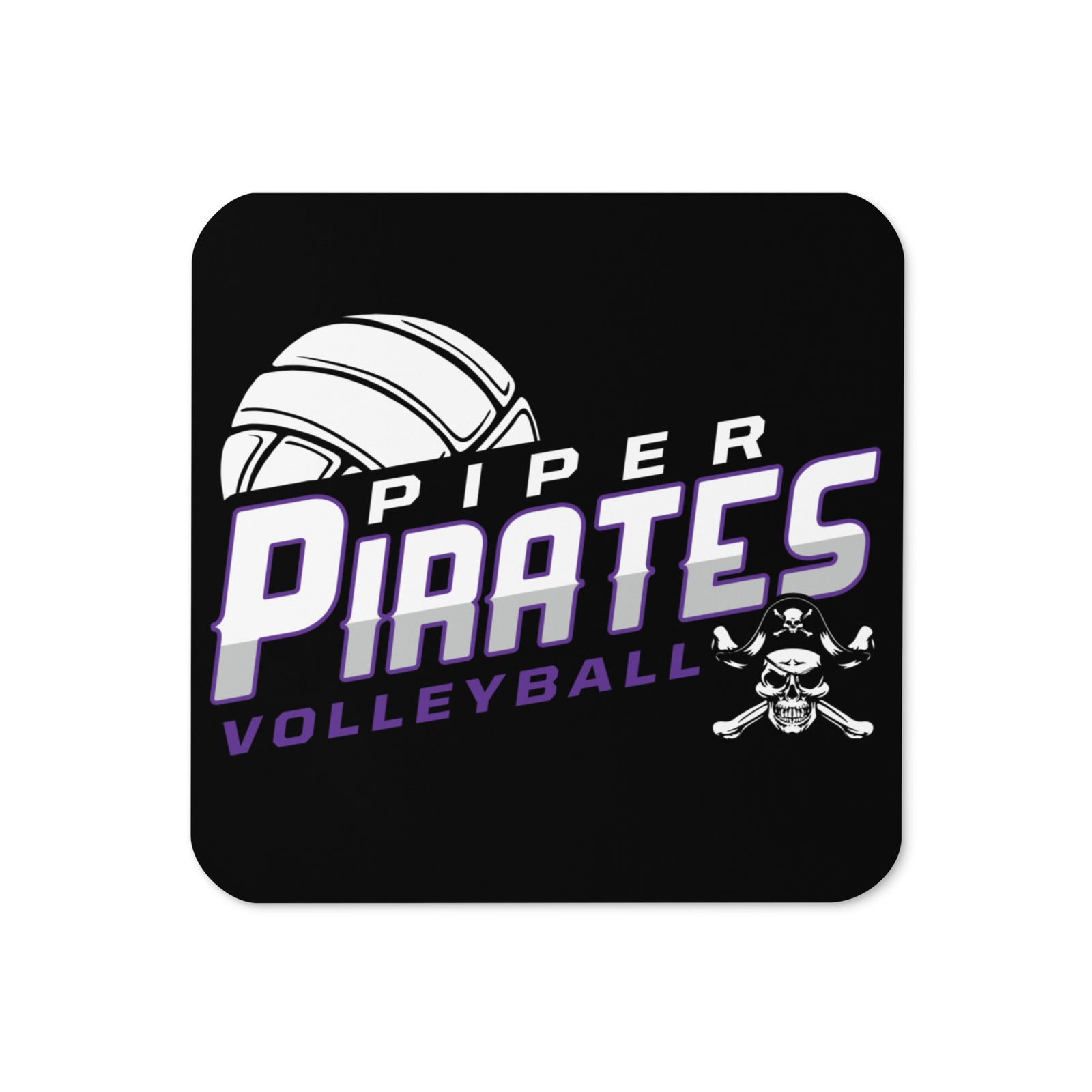 Piper Volleyball Cork Back Coaster