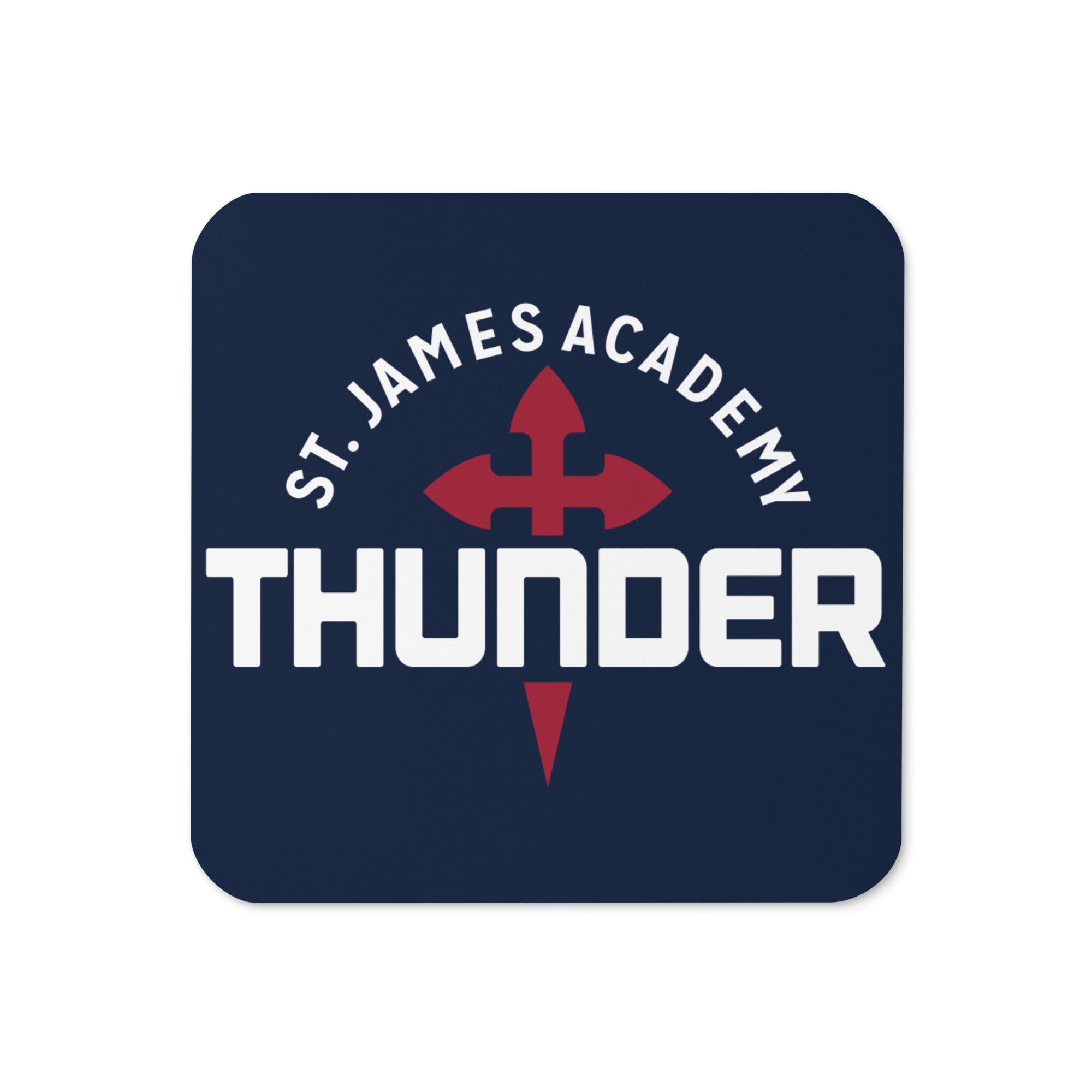 St. James Academy Thunder Cork Back Coaster