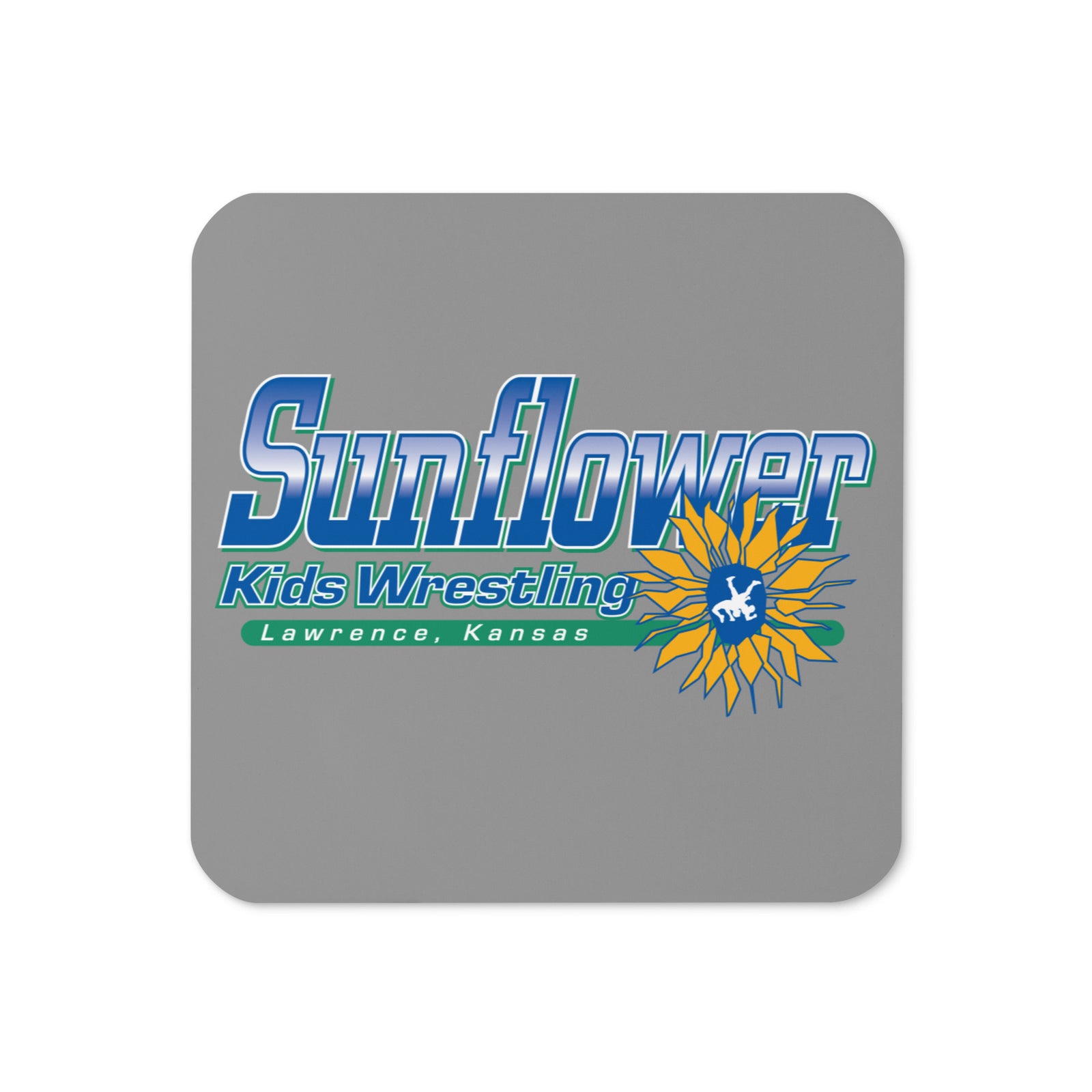 Sunflower Kids Wrestling Cork Back Coaster