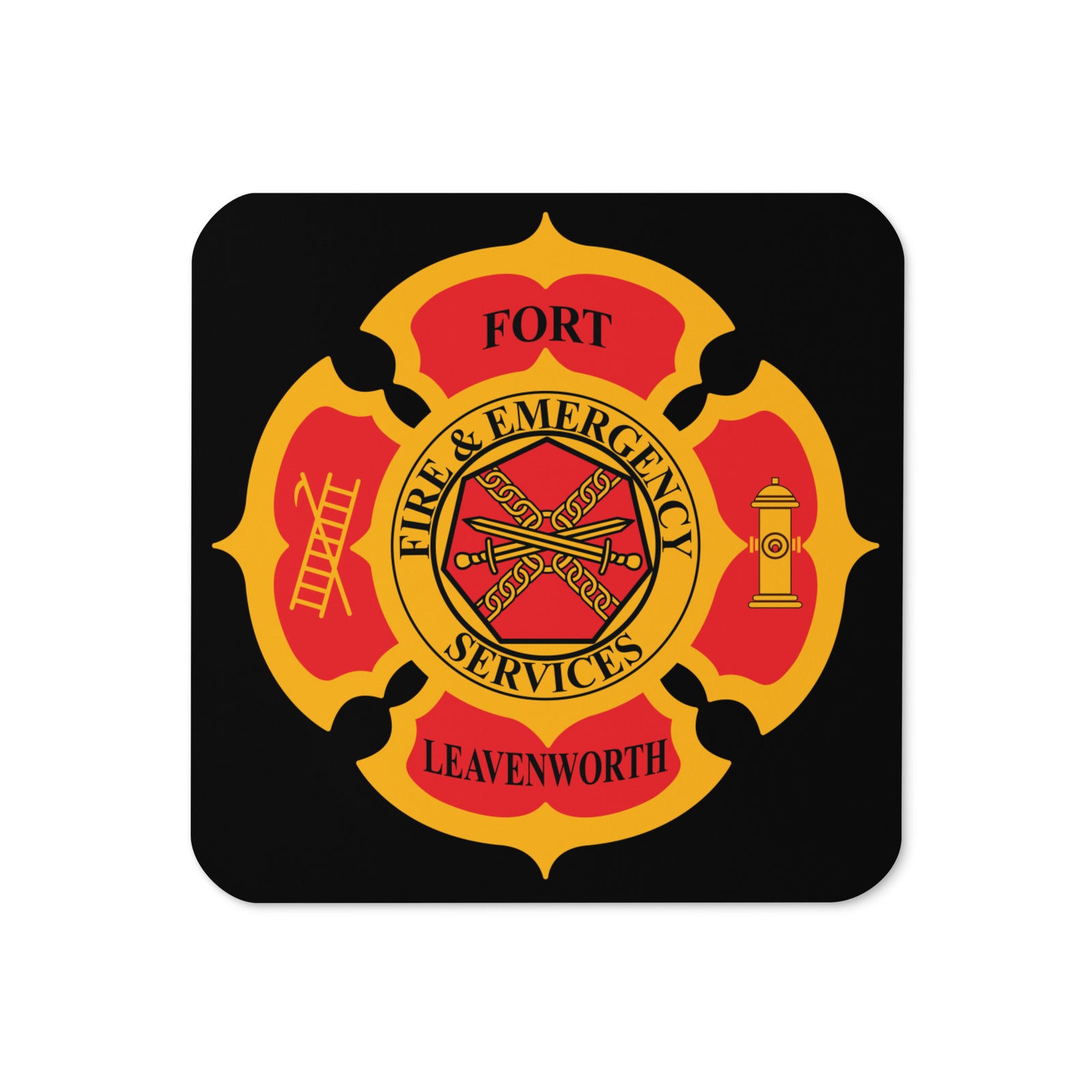 Fort Leavenworth Fire Rescue Cork-back coaster