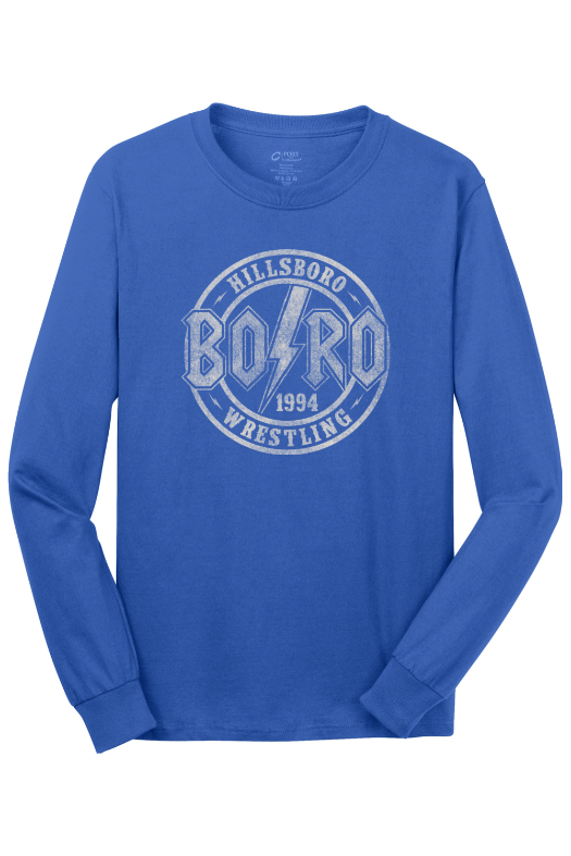 Hillsboro HS Wrestling Port & Company - Long Sleeve Core Cotton Tee. PC54LS