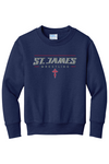 St. James Wrestling 2 Port & Company - Youth Core Fleece Crewneck Sweatshirt. PC90Y