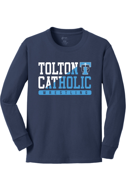 Father Tolton Catholic - Wrestling Port & Company Youth Long Sleeve Core Cotton Tee. PC54YLS