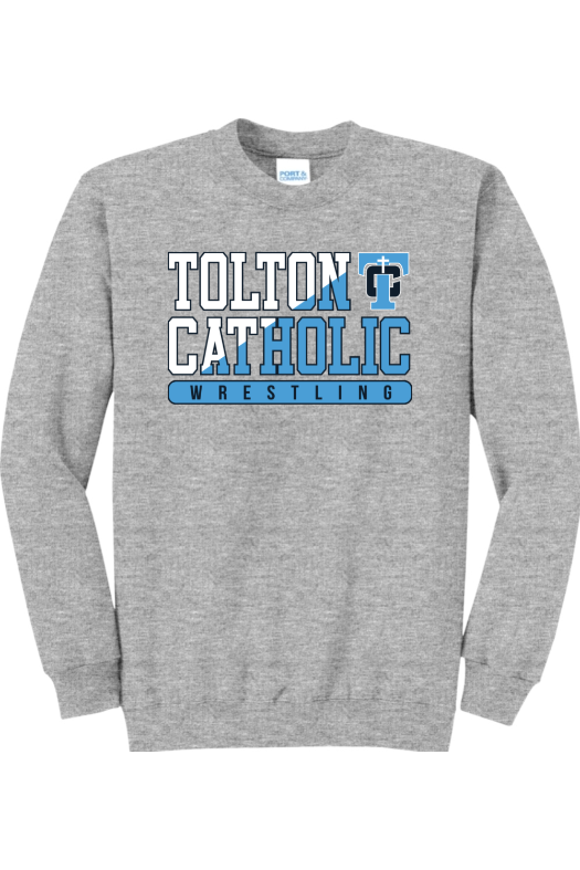 Father Tolton Catholic - Wrestling Port & Company - Core Fleece Crewneck Sweatshirt. PC78