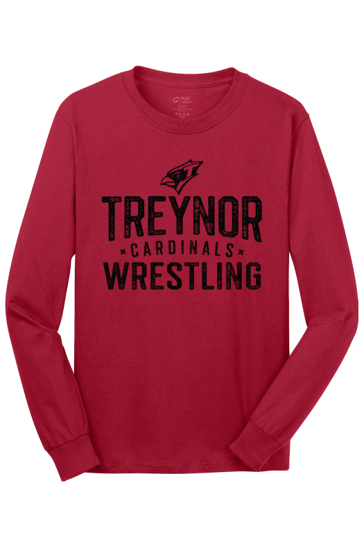 Treynor Wrestling Port & Company - Long Sleeve Core Cotton Tee. PC54LS