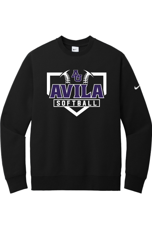 Avila Softball Nike Club Fleece Sleeve Swoosh Crew NKFD9863