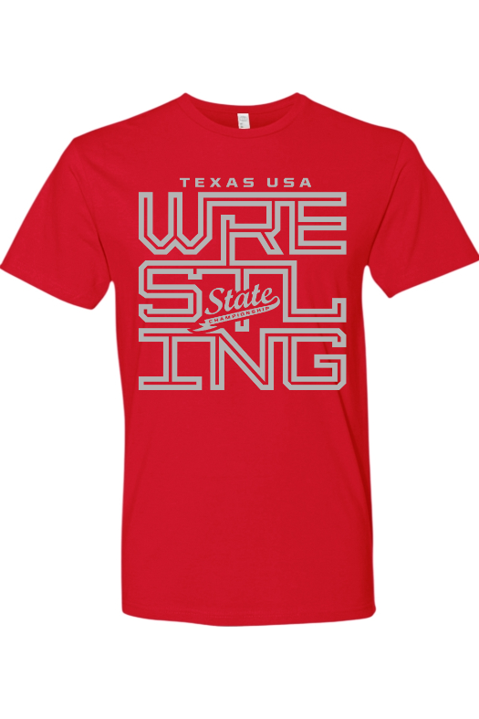 Texas USA State Wrestling Tournament 2025 LAT Fine Jersey Tee - 6901