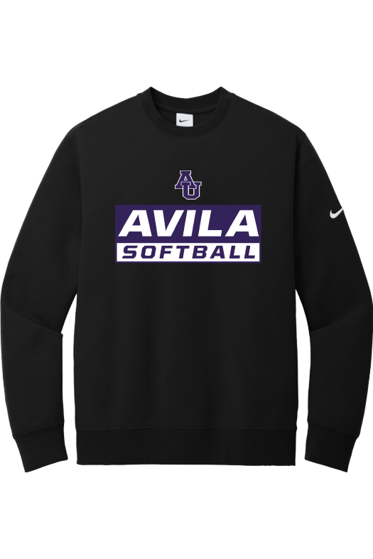 Avila Softball Nike Club Fleece Sleeve Swoosh Crew NKFD9863