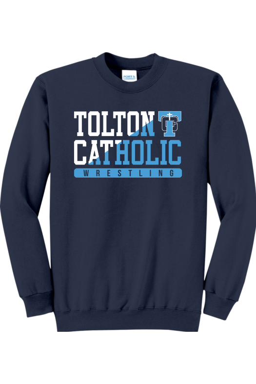 Father Tolton Catholic - Wrestling Port & Company - Core Fleece Crewneck Sweatshirt. PC78