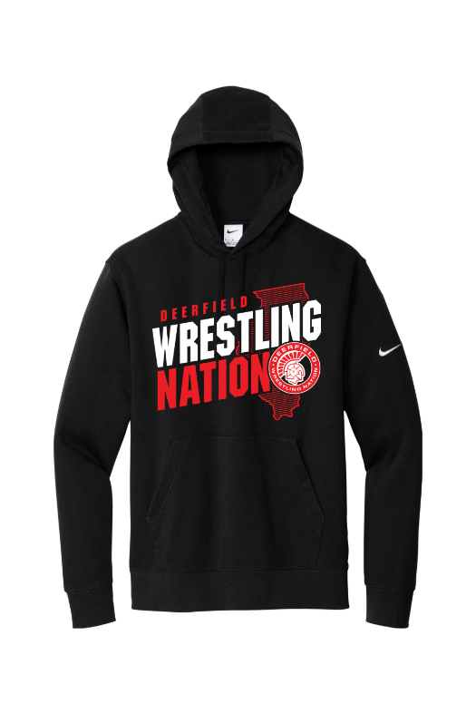 Deerfield High School Nike Club Fleece Sleeve Swoosh Pullover Hoodie NKDR1499