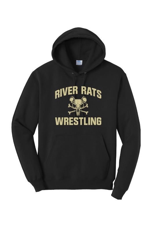 River Rats Wrestling Port & Company - Core Fleece Pullover Hooded Sweatshirt. PC78H