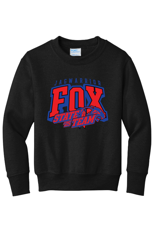 JagWarrior Fox Wrestling Port & Company - Youth Core Fleece Crewneck Sweatshirt. PC90Y