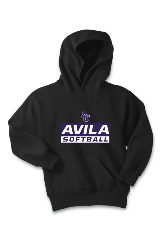 Avila Softball Port & Company - Youth Core Fleece Pullover Hooded Sweatshirt. PC90YH