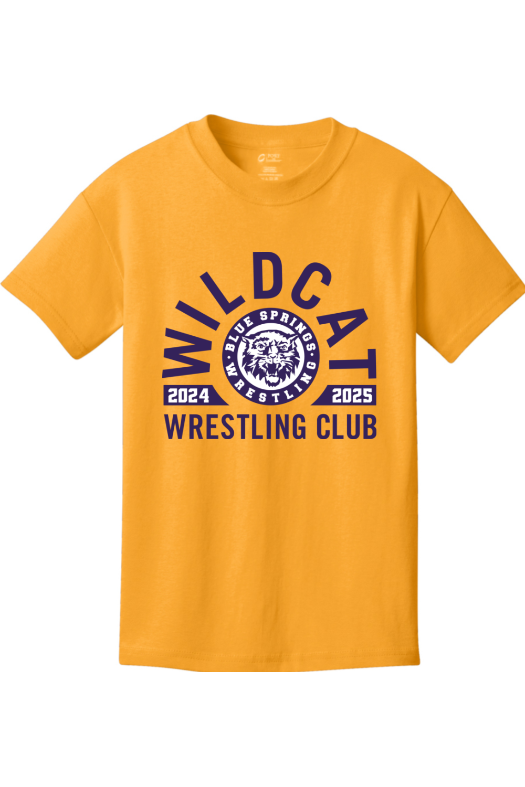 Wildcat Wrestling Club Port & Company - Youth Core Cotton Tee. PC54Y