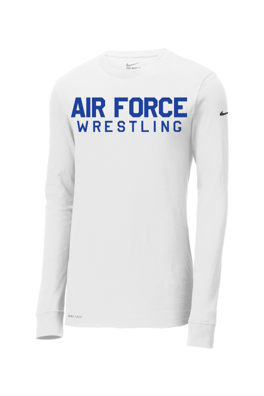 Air Force Wrestling Nike Dri-FIT Cotton/Poly Long Sleeve Tee. NKBQ5230