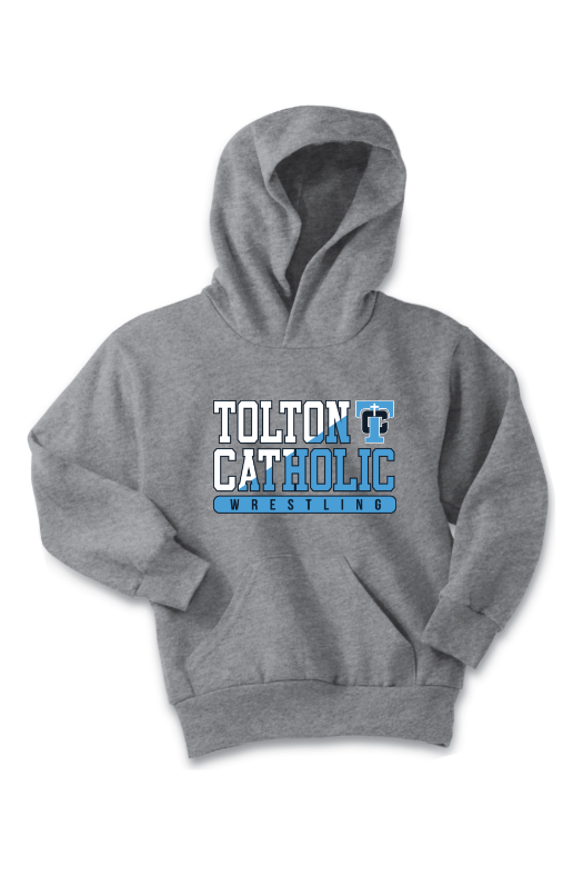 Father Tolton Catholic - Wrestling Port & Company - Youth Core Fleece Pullover Hooded Sweatshirt. PC90YH