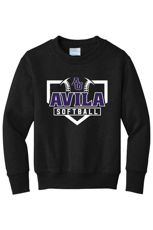 Avila Softball Port & Company - Youth Core Fleece Crewneck Sweatshirt. PC90Y