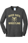 River Rats Wrestling Port & Company Youth Long Sleeve Core Cotton Tee. PC54YLS