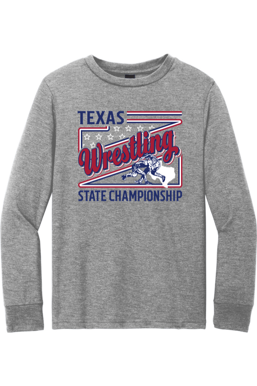Texas USA State Wrestling Tournament 2025 District Youth Perfect Tri Long Sleeve Tee DT132Y