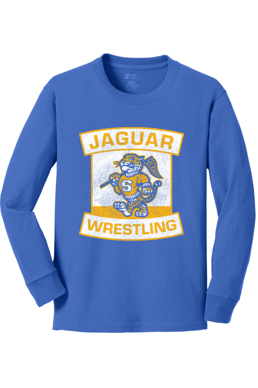 Seckman Wrestling Port & Company Youth Long Sleeve Core Cotton Tee. PC54YLS